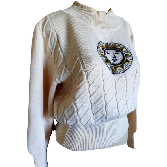 Rare Vintage Louis Feraud silk wool sun sweater medium - Picture 1 of 13